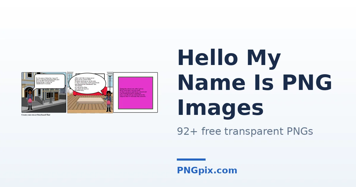 Hello My Name Is PNG images