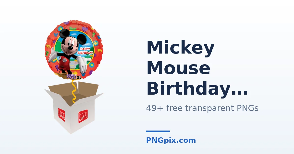 Mickey Mouse Birthday PNG images