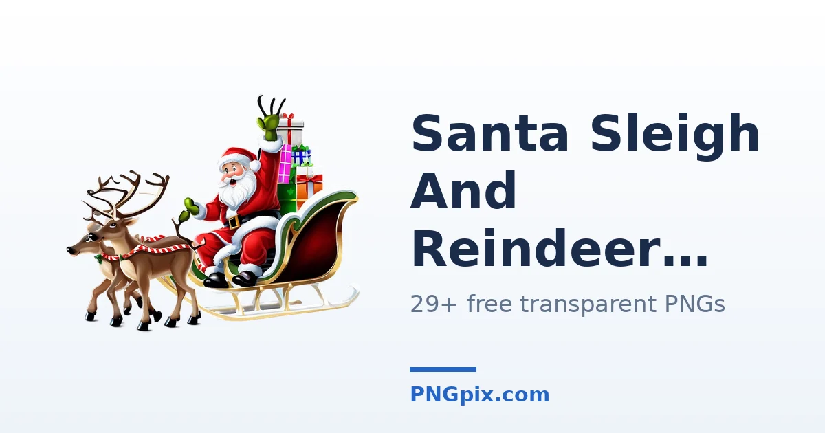 Santa Sleigh And Reindeer PNG images