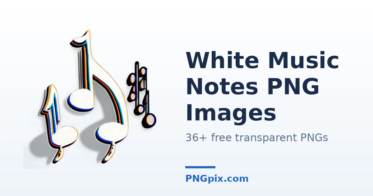 White Music Notes PNG images