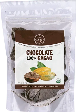 100 Percent Cacao Chocolate Packaging PNG image