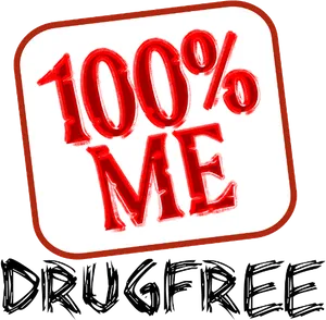 100 Percent Me Drug Free Graphic PNG image
