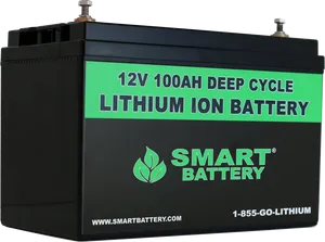 12 V100 Ah Lithium Ion Deep Cycle Battery PNG image