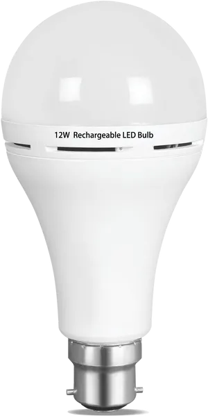 12 W Rechargeable L E D Bulb PNG image