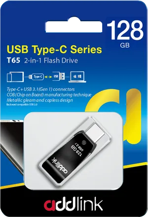 128 G B U S B Type C2in1 Flash Drive Package PNG image