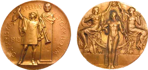 1912 Stockholm Olympic Medal PNG image