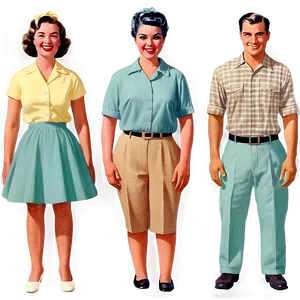 1950s American Suburbia Illustration PNG 06242024