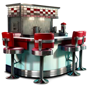 1950s Classic Diner Scene Png 06242024 PNG image