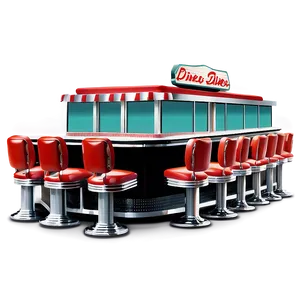 1950s Classic Diner Scene PNG 29