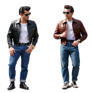 1950s Greaser Fashion Styles PNG 30