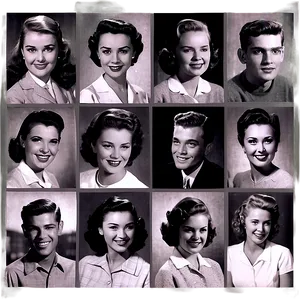 1950s High School Yearbook Photos Png 06242024 PNG image