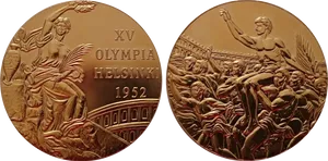 1952 Helsinki Olympics Gold Medal PNG image
