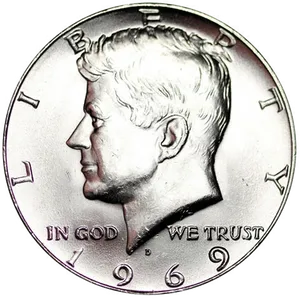 1969 Half Dollar Coin PNG image