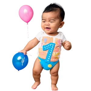 1st Birthday Cake Smash Outfit PNG Mot59