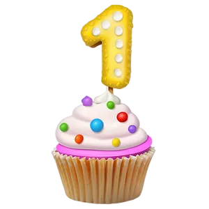 1st Birthday Cupcake Topper Png Avl PNG image