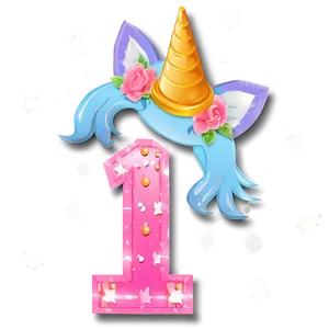 1st Birthday Unicorn Theme PNG 06202024 PNG