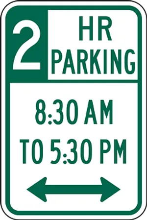 2 Hour Parking Signwith Arrows PNG image