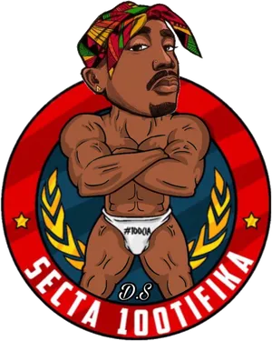 2 Pac Cartoon Crest PNG image