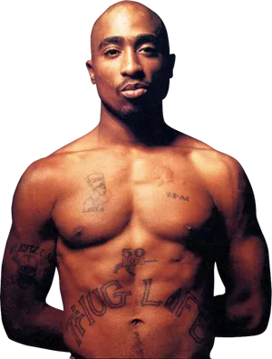 2 Pac Thug Life Tattoo PNG image