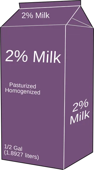 2 Percent Purple Milk Carton PNG image