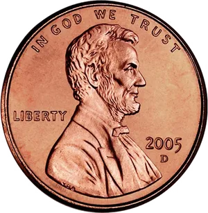 2005 D Lincoln Penny PNG image