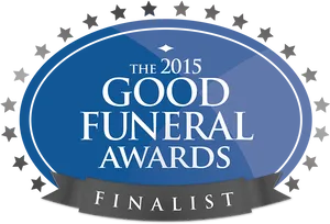 2015 Good Funeral Awards Finalist Badge PNG image