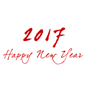 2017 Happy New Year Red Text Black Background PNG image