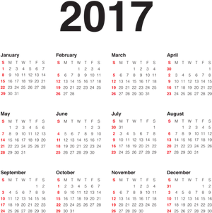 2017_ Red_and_ Black_ Calendar PNG image