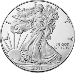 2019 American Silver Eagle Coin PNG image