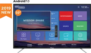 2019 New50 Inch Smart T V Interface PNG image