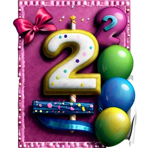 2nd Birthday Party Envelope Png Vnf PNG image