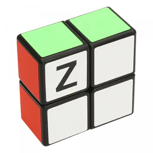 2x2 Rubiks Cubewith Letter Z PNG image