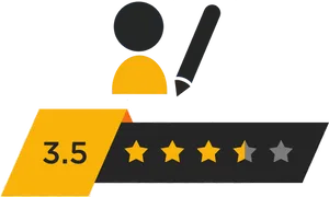 3.5 Star Rating Graphic PNG image