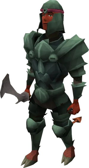3 D Animated Armored Warrior PNG image