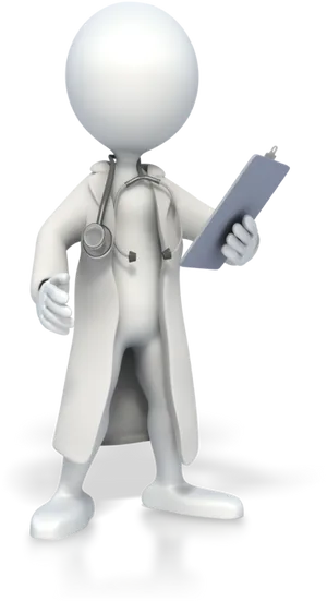 3 D Animated Doctorwith Clipboard PNG