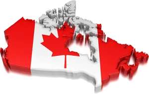 3 D Canada Flag Map PNG image