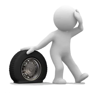 3 D Character With Car Tire PNG