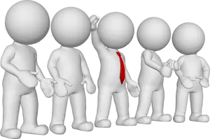 3 D Characters Chain Reaction Concept PNG