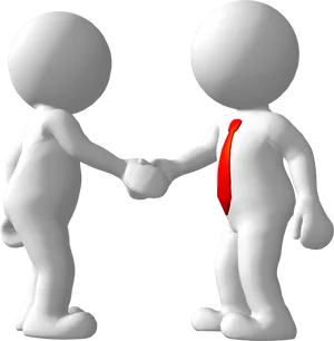 3 D Characters Shaking Hands