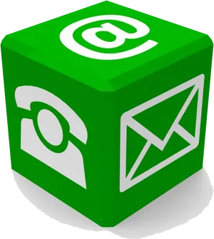 3 D Contact Icons Cube PNG