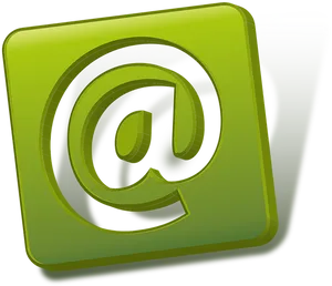 3 D Email Symbol Green Background PNG