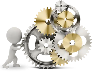 3 D Figure Pushing Gear