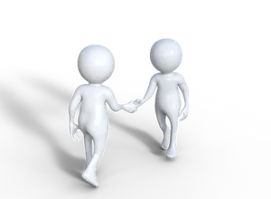 3 D Figures Shaking Hands PNG image