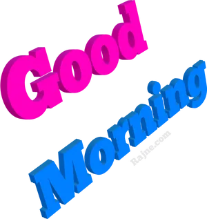 3 D Good Morning Text PNG image