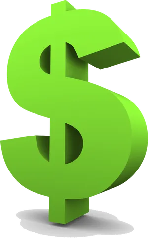 3 D Green Dollar Sign PNG image