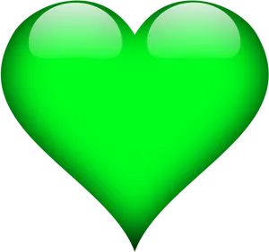 3 D Green Heart Graphic PNG