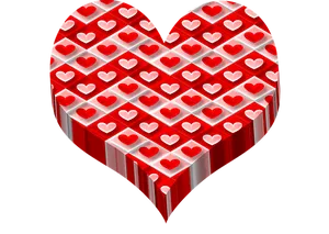 3 D Heart Pattern Love Concept PNG image