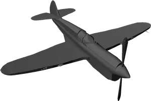 3 D Model Black Airplane
