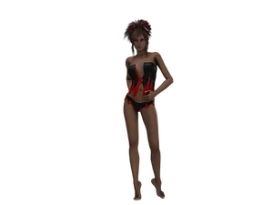 3 D Model Female Characterin Swimsuit