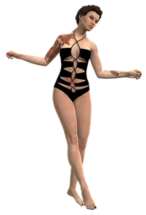 3 D Model Female Figurewith Tattoos